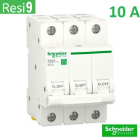 Автоматический выключатель 3Р 10А, C, 6кА, Schneider Electric RESI9 (R9F12310)